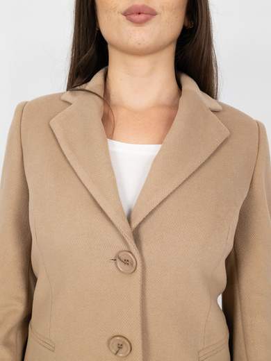 Cappotto Donna Sciancrato Elegante In Panno Caldo Slim Fit