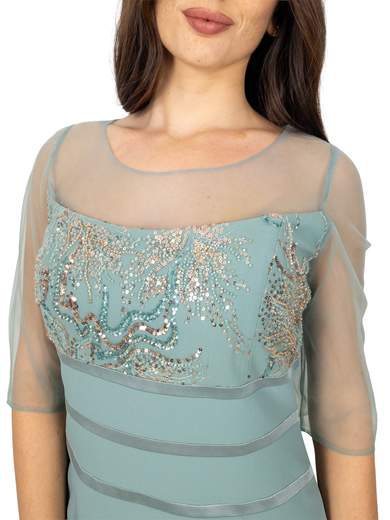 Abito a sirena con giacca per cerimonia mamma della sposa