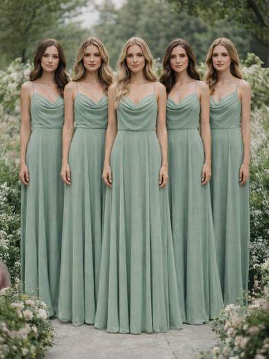 Elegant long georgette evening dress
