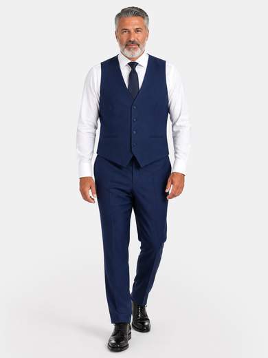Men's Three-Piece Tailored Suit with Satin Lapels AB0556-D4
