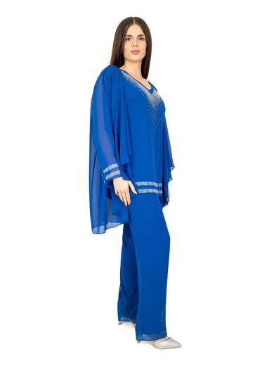 Completo Pantalone Elegante Donna Cerimonia Taglie Forti 3 pezzi