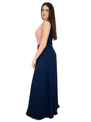 Abito lungo da cerimonia stile impero elegante con stola inclusa