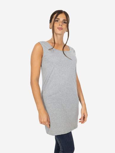 STRABELLO Women's long curvy tank top in stretch viscose – Basic model CAN-08