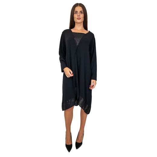 STRABELLO Abito Donna Curvy Lungo Invernale Manica Lunga Taglie Forti