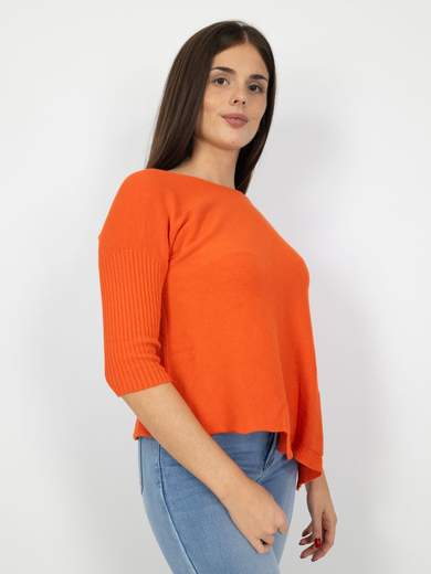 BLUE JOINT Maglia Donna Girocollo Asimmetrica Maniche 3/4 Blue Joint