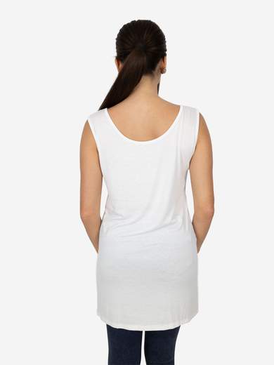 Women's long curvy basic tank top in stretch viscose – One size
