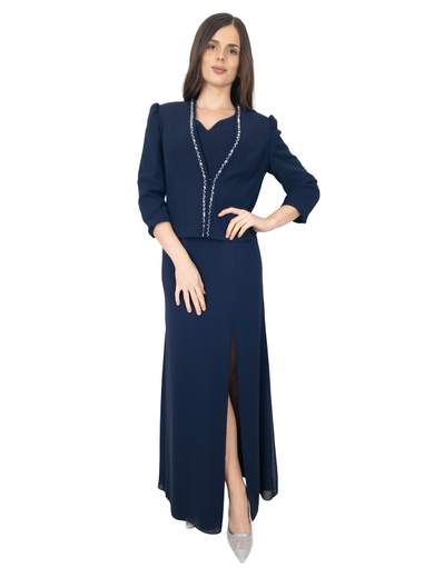 Abito lungo da cerimonia con giacca per la mamma della sposa o sposo