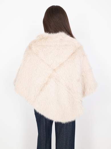 Elegant faux fur poncho