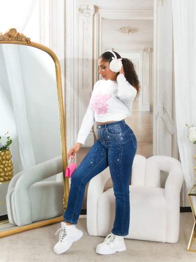 Sexy Musthave Statement Bootcut Jeans con glitter