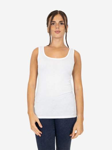 Slim Fit Women’s Tank Top with Wide Straps in Stretch Viscose