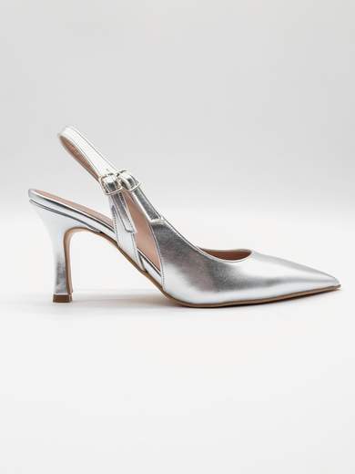 Silver Ceremony Slingback with Double Buckle BC7334-ARGENTO