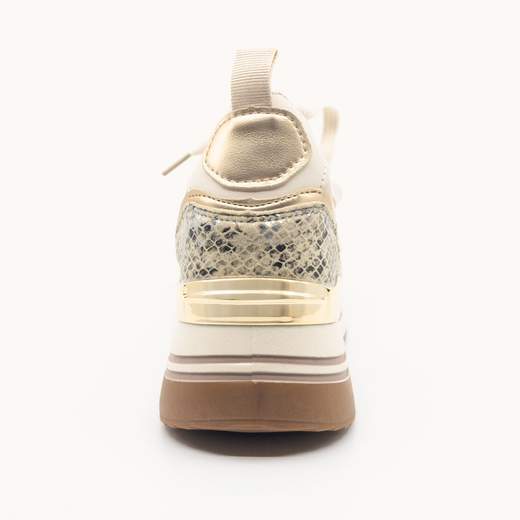 JANESSA Sneakers Donna Glitterate Con Suola Alta E Comode Con Lacci