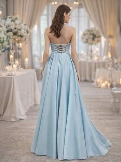 STRABELLO CERIMONIA Abito Lungo da Cerimonia con Scollo a Cuore e Laccetti Posteriori 9417HC