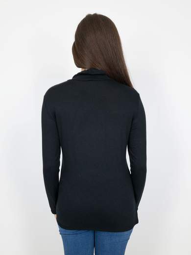 MADE IN ITALY Women’s Curvy Turtleneck Stretch Viscose Long Sleeve Top A99030-1001