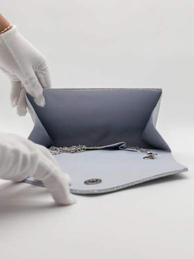 Pochette da Cerimonia Argento con Catenella