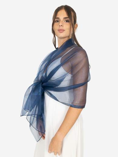 STRABELLO CERIMONIA Stola Cerimonia Elegante Donna Glitterata Doppio Velo