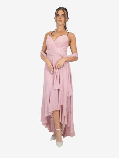 BIANCA BRANDI Abito da cerimonia asimmetrico con stola 29279