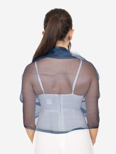 STRABELLO CERIMONIA Stola Cerimonia Elegante Donna Glitterata Doppio Velo