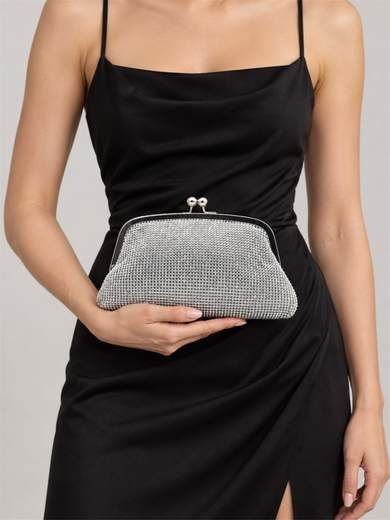 Silver Rhinestone Evening Clutch Bag
