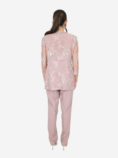 Completo donna elegante cerimonia 3 pezzi con giacca in pizzo e pantalone