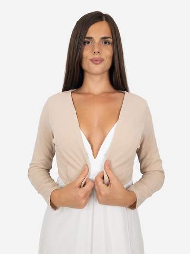 Elegant short crepe bolero with long sleeves