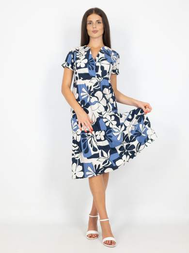 Vestito Donna Estivo A Fiori Da Giorno Casual A Mezza Manica