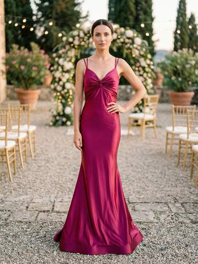 JEAN CRYÒ Abito Lungo a Sirena in Raso per Cerimonia con Stola 35492