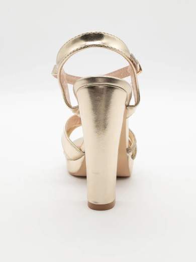 Chiara Foscari Sandalo alto oro con strass e plateau A37-386-ORO