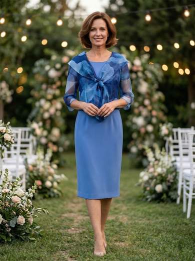 Abito a tubino con giacca in organza a fantasia 119-ORGANZA-517-EPOQUE