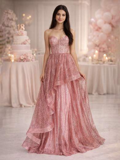 Elegant Glitter Princess 18th Birthday Dress