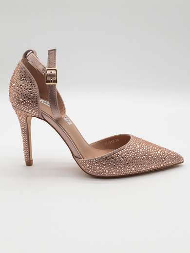 Chiara Foscari Décolleté da cerimonia champagne con cristalli, design d'orsay e tacco 9 cm A71-819-CHAMPAGNE