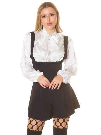 KOUCLA Camicetta Sexy in Raso con Fiocco - Maniche Lunghe Eleganti 0000LT51261