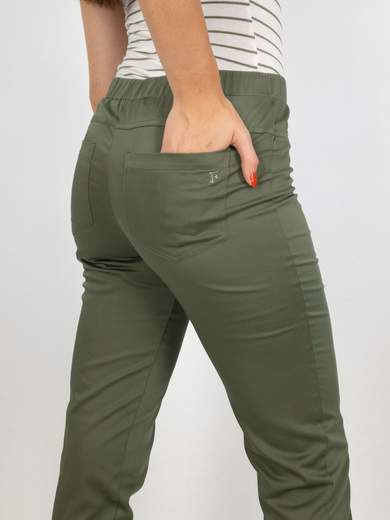 Pantaloni Estivi Donna A Vita Alta Con Elastico In Cotone