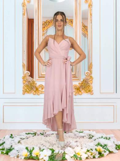 BIANCA BRANDI Abito da cerimonia asimmetrico con stola 29279