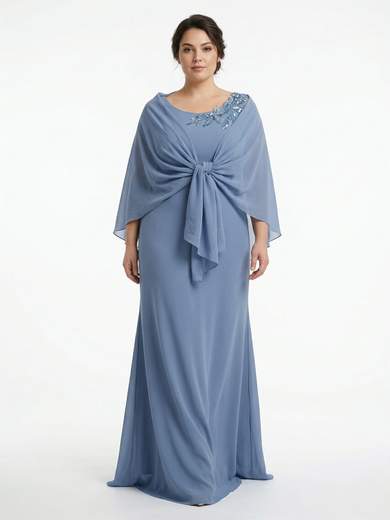 Long Curvy Ceremony Dress in Georgette ysv700