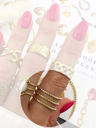 Strabello Bijoux Golden Halo Ring 88580-0