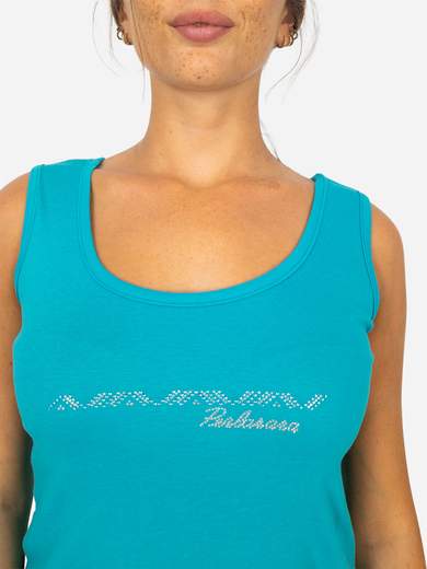 PERLARARA Canotta donna cotone con strass Perlarara Made in Italy C73