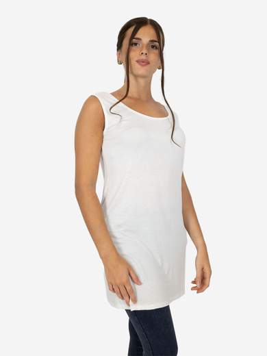 STRABELLO Women's long curvy tank top in stretch viscose – Basic model CAN-08