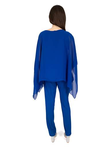 Romeo Gigli Curvy Completo Cerimonia Elegante Donna Curvy con Casacca Mantella e Pantalone R-800