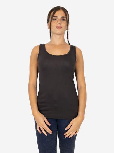 Slim Fit Women’s Tank Top with Wide Straps in Stretch Viscose