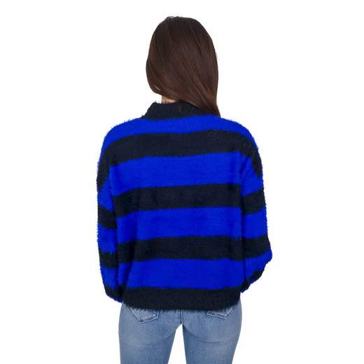 STRABELLO Pullover Donna Morbido a Righe Lupetto Peloso Inverno
