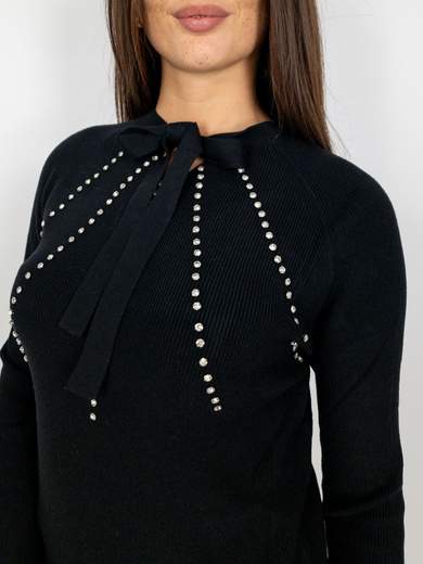 Maglia Elegante Donna Con Fiocco In Viscosa E Con Strass