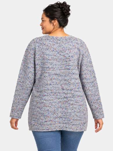 Maglia over in misto lana con filato tweed