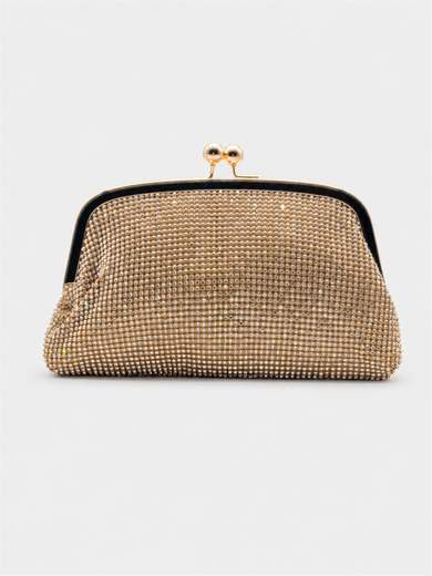 Gold Rhinestone Evening Clutch Bag