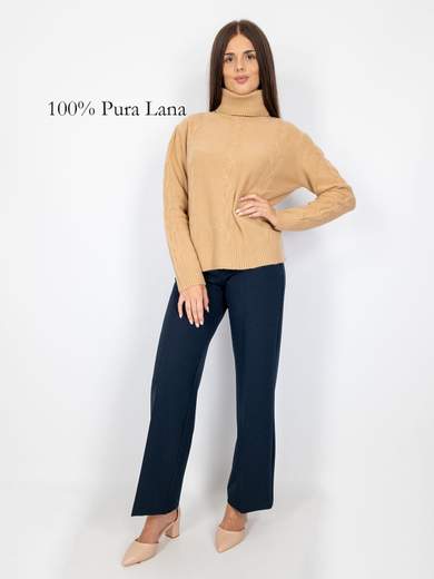 Maglione Dolcevita Donna In Pura Lana Caldo E Morbido