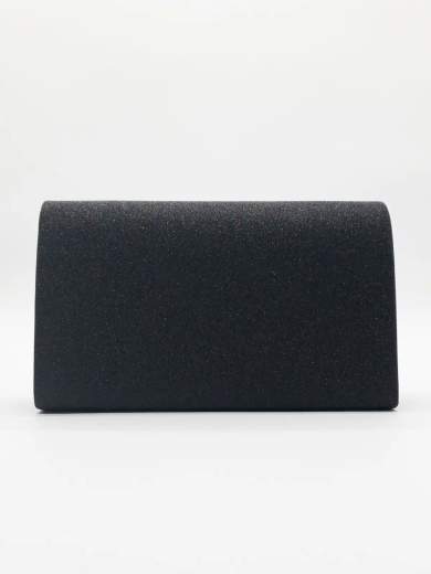 Black Glittered Clutch Bag with Shoulder Strap – Elegant and Compact