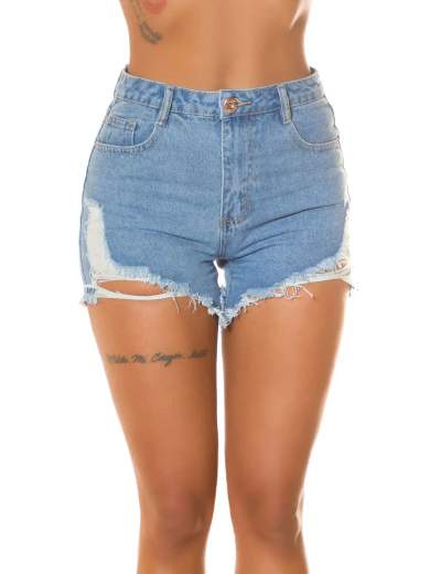 KOUCLA Pantaloncini di jeans sexy effetto strappato 0000J5812