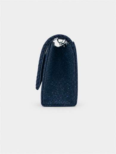 Blue Glitter Evening Clutch with Chain Strap XX3480-BLU