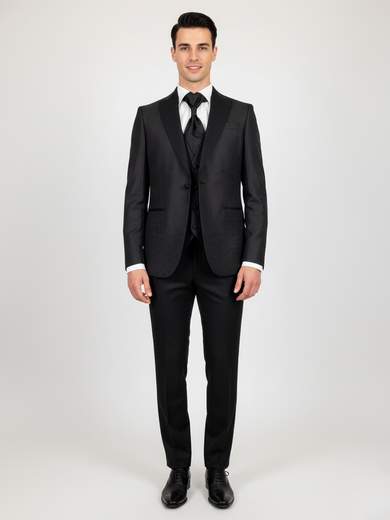 MARCEL MOREL Abito uomo cerimonia Drop 8 Slim Fit con gilet e plastron AB0373-AY259AFIL-GLT03-PA01-D8