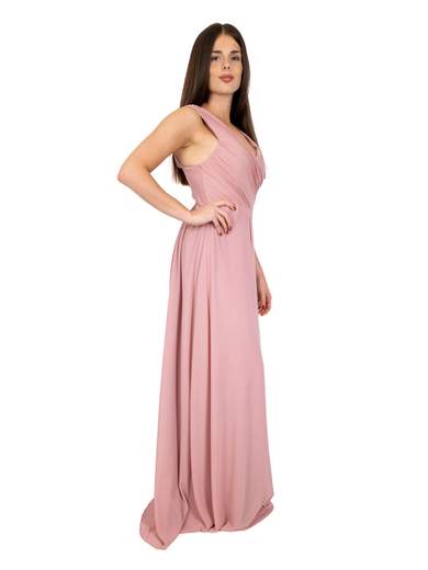 Vestito cerimonia lungo stile impero con spacco taglie curvy
